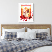 Lijst van liefdesfoto's met rode harten canvas afdruk (Insitu (Slaapkamer))