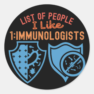 Lijst van mensen die ik leuk vind 1_Immunologen Ronde Sticker