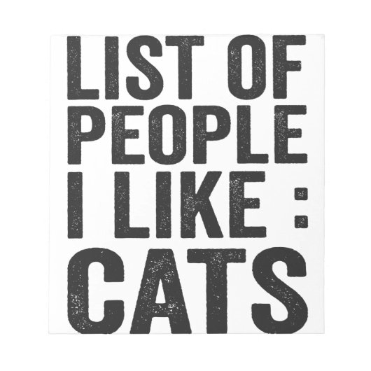 Lijst van mensen die ik leuk vind aan kattenkat-la notitieblok (Voorkant)