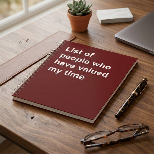 Lijst van mensen die mijn tijd hebben verspild notitieboek