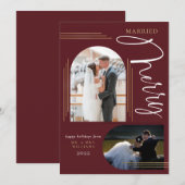 Lijst van Merry and Married Photo Arch Feestdagenkaart (Voorkant / Achterkant)