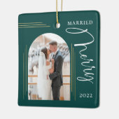 Lijst van Merry and Married Photo Arch Keramisch Ornament (Links)