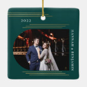Lijst van Merry and Married Photo Arch Keramisch Ornament (Achterkant)