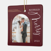 Lijst van Merry and Married Photo Arch Keramisch Ornament (Links)