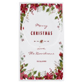 Lijst van Merry KerstRed Poinsettia Klein Cadeauzakje (Achterkant)