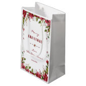 Lijst van Merry KerstRed Poinsettia Klein Cadeauzakje (Achterkant Gekanteld)