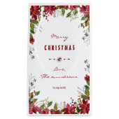 Lijst van Merry KerstRed Poinsettia Klein Cadeauzakje (Voorkant)