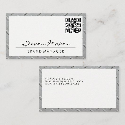 Lijst van metaal | Visitekaartje QR-code (Voorkant / Achterkant)