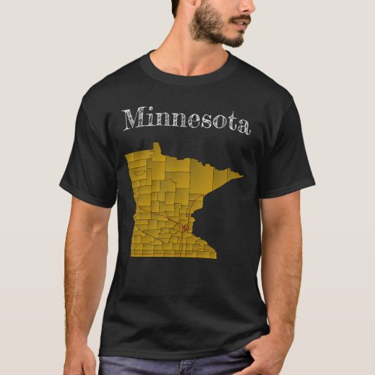 Lijst van Minnesota County's & Interstates T-shirt (Voorkant)