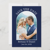 Lijst van moderne Arch Blue Save The Date (Voorkant)