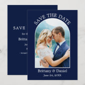 Lijst van moderne Arch Blue Save The Date (Voorkant / Achterkant)