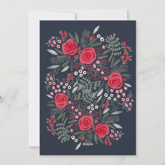 Lijst van moderne Arch Floral Merry-kerstfoto Feestdagenkaart (Achterkant)