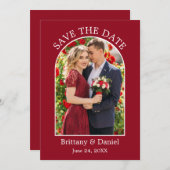 Lijst van moderne Arch Rood Save The Date (Voorkant / Achterkant)