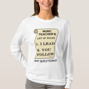 Lijst van muziekdocenten t-shirt