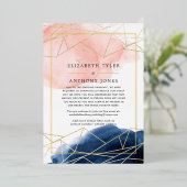 Lijst van nabestaanden en blinde geometrische virt folie uitnodiging (Staand Voorkant)