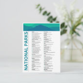 Lijst van nationale parken in de Verenigde Staten Briefkaart (Staand voorkant)