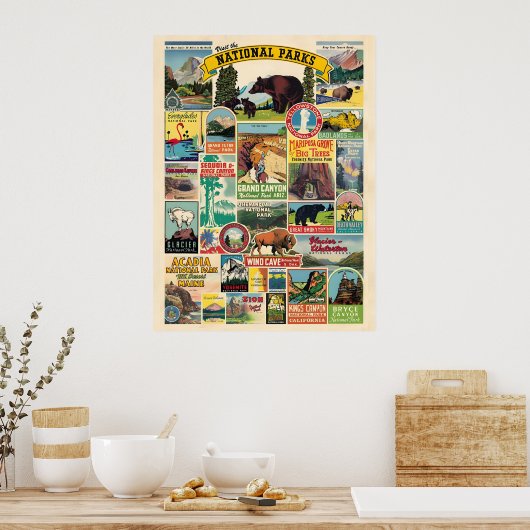 Lijst van nationale parken in de Verenigde Staten Poster (Keuken)
