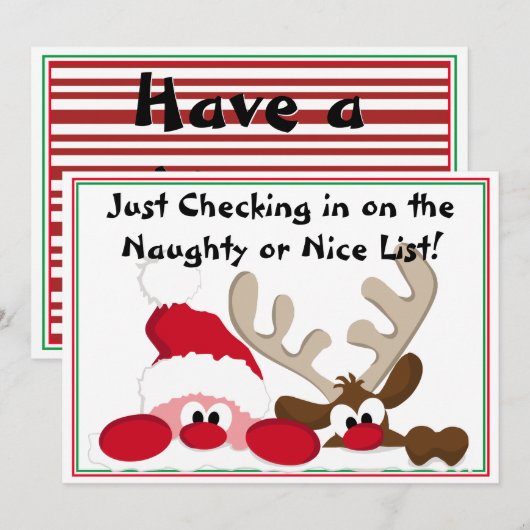 Lijst van Naughty of Nice Kaart (Voorkant / Achterkant)