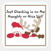 Lijst van Naughty of Nice Vierkante Sticker (Voorkant)