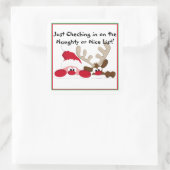 Lijst van Naughty of Nice Vierkante Sticker (Tas)