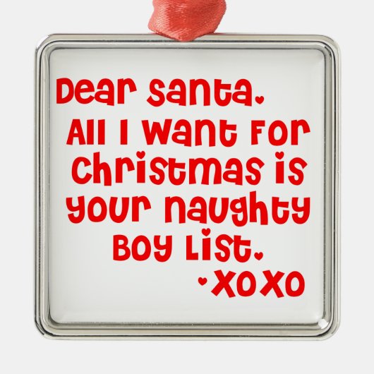 Lijst van Naughty's Metalen Ornament (Voorkant)