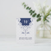 Lijst van Navy Blue & White  Lace Visitekaartje (Staand voorkant)
