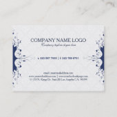 Lijst van Navy Blue & White  Lace Visitekaartje (Achterkant)