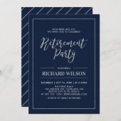 Lijst van Navy en Silver | Moderne Pensioenpartij Kaart (Voorkant / Achterkant)