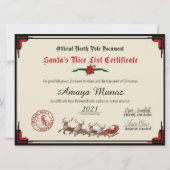 Lijst van Nice van Elegant Red & Ivory Santa Feestdagenkaart (Voorkant)