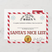 Lijst van Nice voor de kerstman Briefkaart (Voorkant / Achterkant)