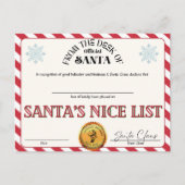 Lijst van Nice voor de kerstman Briefkaart (Voorkant)