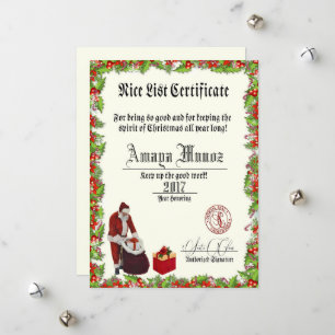 Lijst van Nice voor de kerstman Feestdagenkaart