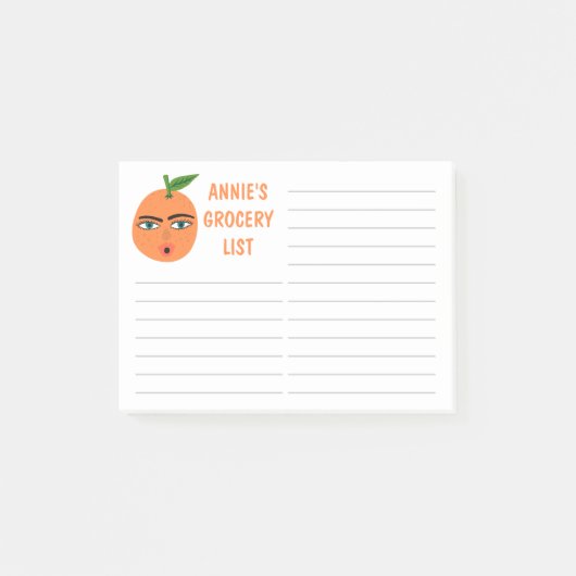 Lijst van Oranje boodschappenwinkels voor vreemde  Post-it® Notes (Voorkant)