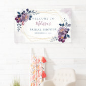 Lijst van Paars en blauw Floral Gold Spandoek (Insitu)