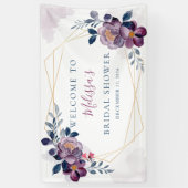 Lijst van Paars en blauw Floral Gold Spandoek (Verticaal)