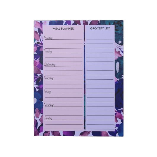 Lijst van Paarse plantgoed voor plantgoed Notitieblok (Linkerzijde)