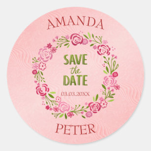 Lijst van Pink Flowers Ronde Sticker