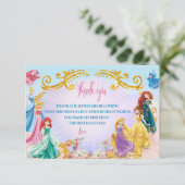 lijst van prinsessen verjaardag bedankkaartjes bedankkaart (Staand voorkant)