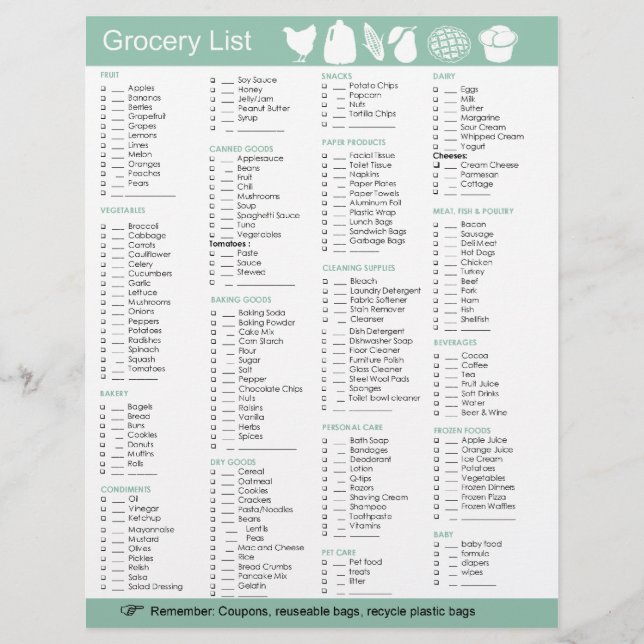 Lijst van producten voor de landbouw, levensmiddel (Voorkant)