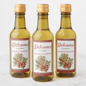 Lijst van rood leder wijn etiket (Flessen)