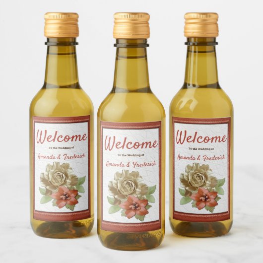 Lijst van rood leder wijn etiket (Flessen)