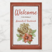 Lijst van rood leder wijn etiket (Enkel label)