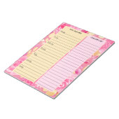 Lijst van roze en geel plantaardig meel notitieblok (Schuin)