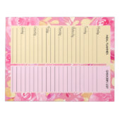 Lijst van roze en geel plantaardig meel notitieblok (Voorkant)