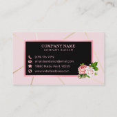 Lijst van roze Roos op het Visitekaartje Stripes (Achterkant)