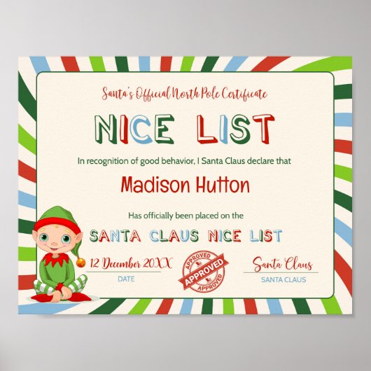 Lijst van Santa Claus Officiële Nice Poster (Voorkant)