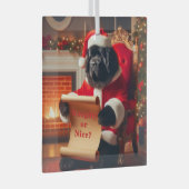 Lijst van Santa Newfie Glas Ornament (Voorkant Rechts)