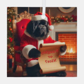 Lijst van Santa Newfie Glas Ornament (Achterkant)