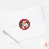 Lijst van Santa & Reindeer Nice Ronde Sticker (Envelop)