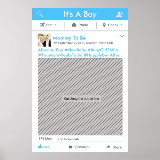 Lijst van sociale media Foto Booth Prop Poster (Voorkant)